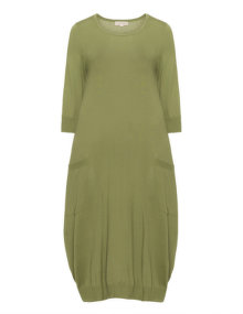 Isolde Roth Klara cotton balloon dress Khaki-Green