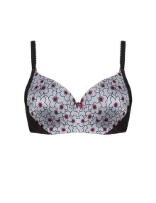 Deesse Multicoloured soft cup bra Black