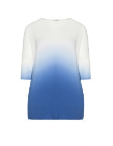 Amber and Vanilla Ombré effect  cotton pullover White / Blue