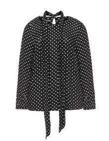 Samoon Polka dot pussy bow blouse  Black / White