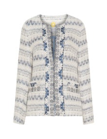 Bessin Bouclé jacket Cream / Blue