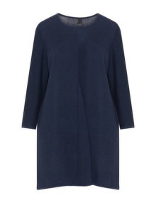 Adia Pleated fine knit sweater  Dark-Blue