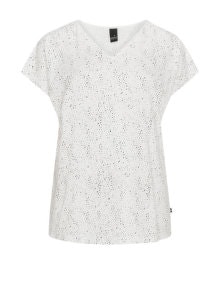 Adia V-neck dot print top Cream / Black