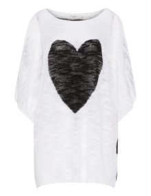 Mat Two-tone heart and stripe jumper Black / White