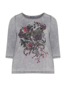 Samoon Tattoo print t-shirt Grey / Multicolour