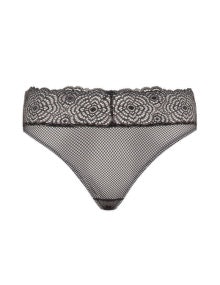 Ashley Graham Lace and mesh briefs Grey / Black