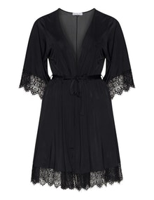 Alice und Jann Lace trim dressing gown  Black