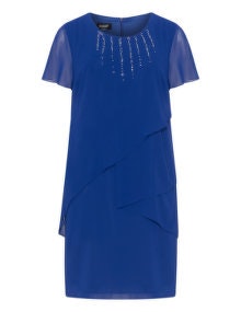 Godske Beaded chiffon cocktail dress Blue