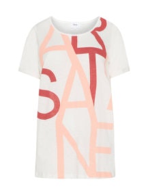 Zizzi Text print t-shirt Cream / Red