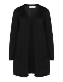 Zizzi Fine knit open front cardigan Black