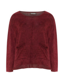 Amandine Used look jumper Bordeaux-Red