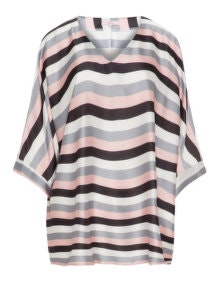 annalisa Striped silky tunic Pink / Black