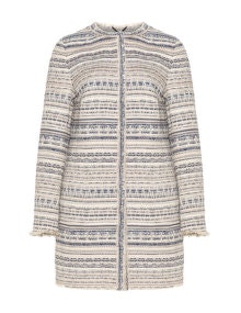 White Label Rofa Fashion Patterned cotton blend jacket Beige / Blue