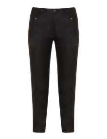 Zhenzi Coated slim fit trousers Black