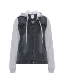 Zhenzi Combined denim jacket Black