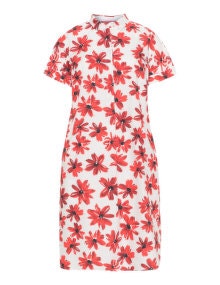 Marina Rinaldi Sport Cotton floral shirt dress White / Red
