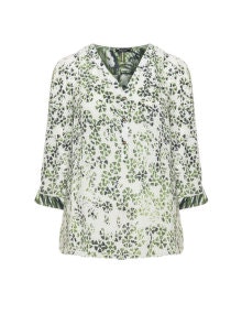 Elena Miro Pattern blend tunic Ivory-White / Green