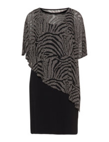 Doris Streich Burnout overlay dress  Black / Sand