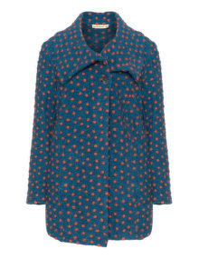 Isolde Roth Polka dot wool coat Blue / Orange