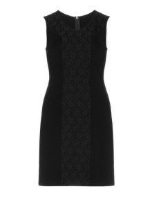 Manon Baptiste Cotton dress with lace detail Black