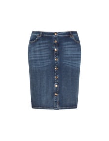 Ashley Graham for Marina Rinaldi Denim pencil skirt Light-Blue