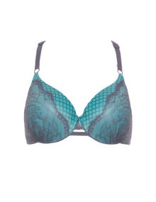 Ashley Graham Two tone lace bra  Turquoise / Grey