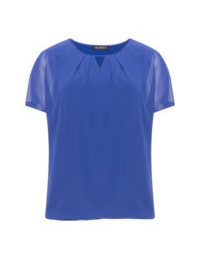 Verpass Cut-out chiffon top Blue