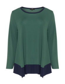 Vento Maro Colour block top Green / Blue