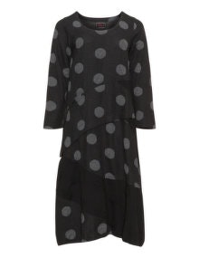 Prisa Polka dot cotton dress Black / Grey