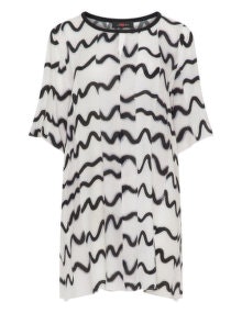 Sallie Sahne Printed oversized top Black / White