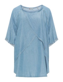 D Celli Layered denim-look tunic Blue