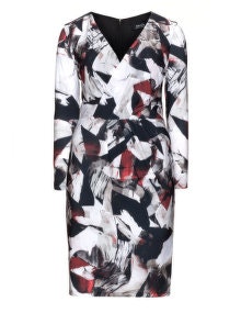 navabi Printed wrap dress Dark-Red / Cream