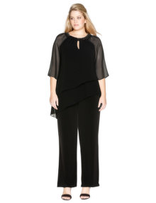 Mascara Jersey chiffon jumpsuit Black