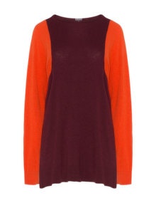 Yoona Colour block jumper  Bordeaux-Red / Orange