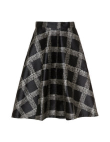 Persona Flared checked skirt  Black / Cream