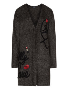 Via Appia Due Appliqué cardigan Black / White