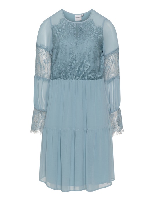 Junarose Lace detail chiffon dress  Blue