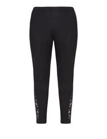 Jean Marc Philippe Cropped lace insert leggings Black