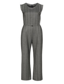 Evelin Brandt Belted jumpsuit Grey / Cream