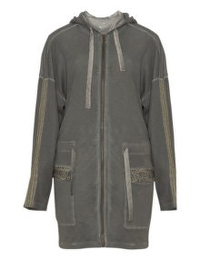 Via Appia Due Faded lace hooded jacket Khaki-Green