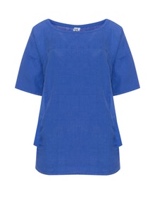 La Stampa Linen and cotton t-shirt Blue