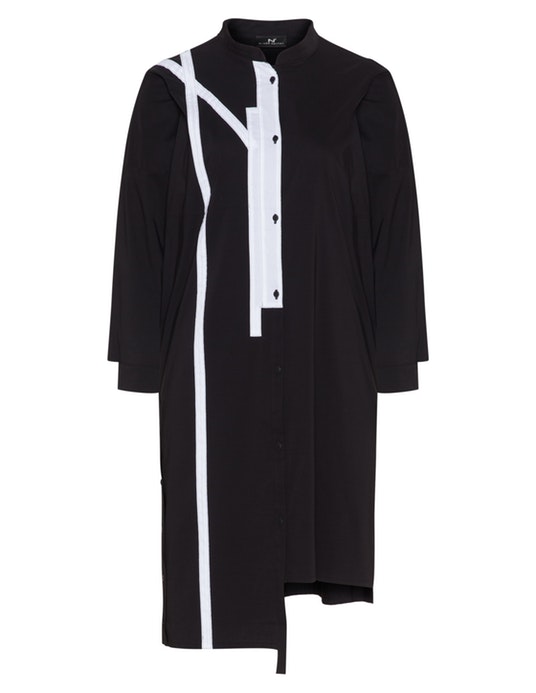 NÖR Two tone cotton shirt dress  Black / White