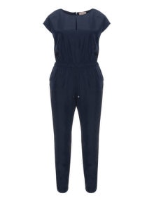 Triangle Drawstring jersey jumpsuit Dark-Blue