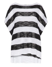 Mat Striped bateau neckline jumper  Black / White