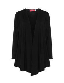 Peter Luft Open front dipped hem cardigan Black