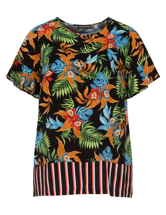 Manon Baptiste Tropical print top Black / Multicolour