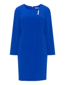 Gina Bacconi Metal accent layered cocktail dress  Blue
