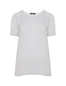 Frapp Faded mixed material t-shirt Grey