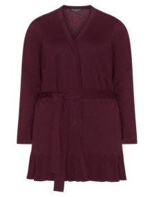 Manon Baptiste Ruffle belted cardigan Berry-Purple