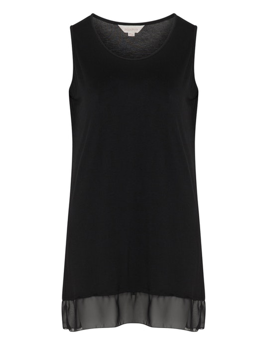 Isolde Roth Chiffon hem longline top  Black